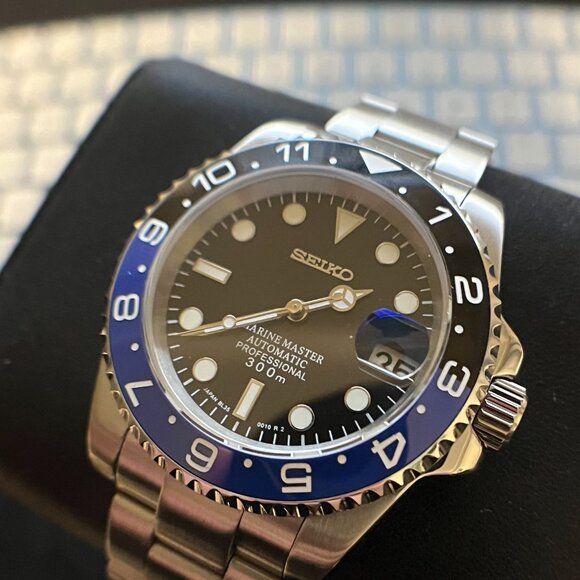 Seiko Mod blue/black marine master automatic watch - Picture 2 of 6